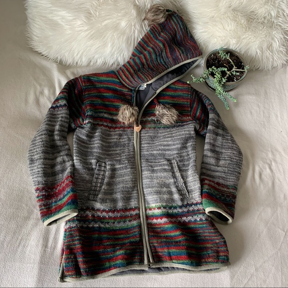 Laundromat Handmade in Nepal 100% Wool Zip Hoodie - Picture 1 of 16